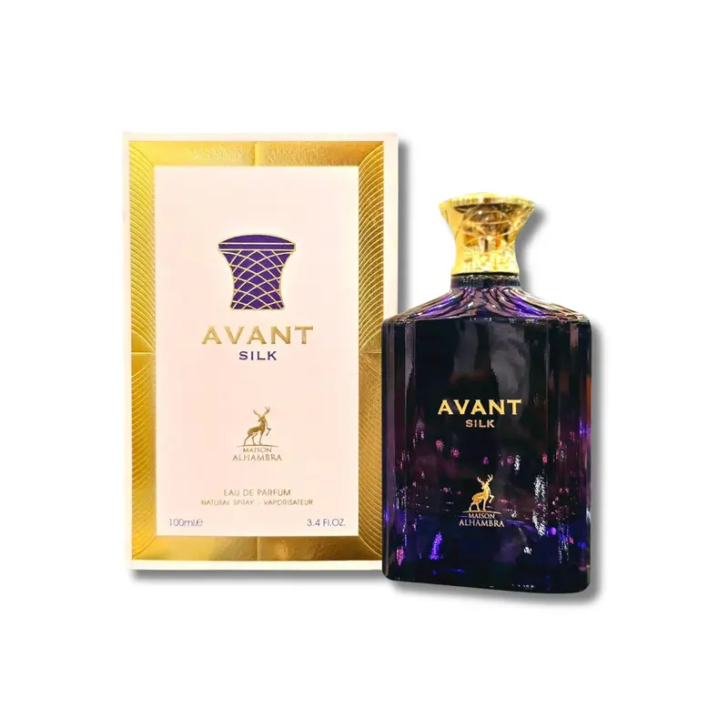 Lattafa Avant Silk EDP by Maison Alhambra - 3.4 fl oz (3 to 3.9 fl oz Range) Unisex Floral Bottle Perfume for Adults, Luminous Refined Fragrance with Airy Bergamot Lift, Jasmine, Rose, Patchouli, Amber Fragrance, Warm Musk Finish (36 Months Shelf Life)