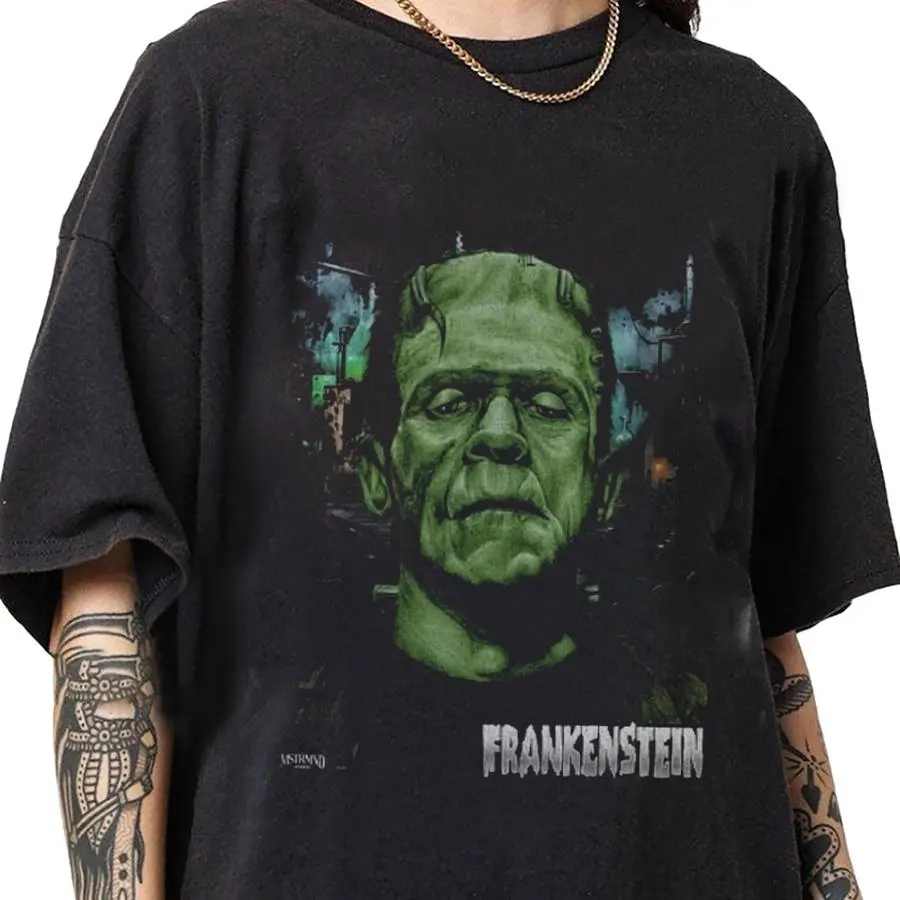 [Sale up to 30%] Frankenstein Vintage Bootleg Style T-Shirt, Gift For Women and Men Graphic Unisex T-Shirt, Cotton Fabric Tee