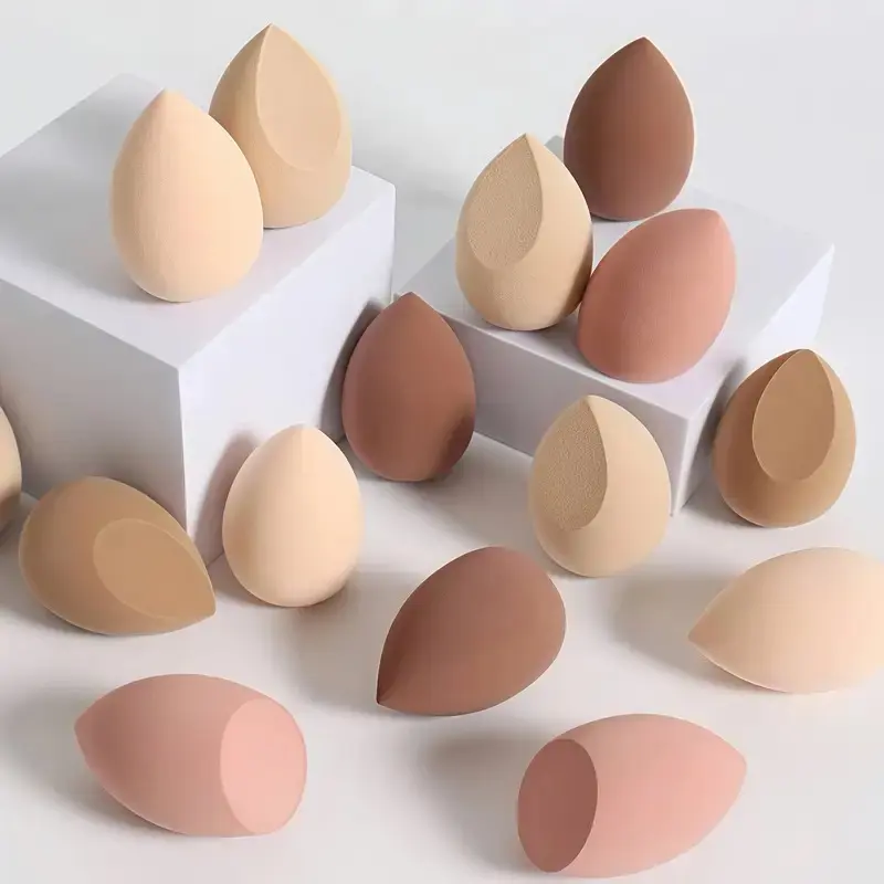 Flimsy sponges deform & fall apart fast? Bulk Coffee Makeup Sponges soft elastic for daily makeup!6/12Pcs Coffee Makeup Sponges, no powder eating, flawless smooth base makeup!