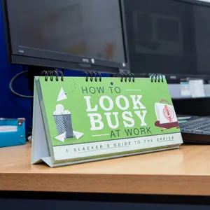 How to "LOOK BUSY" at Work - Slacker's Guide - Funny Desk Spiral Flip Book Signs