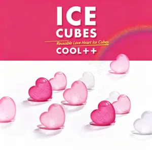 15PCS Ice Cubes Whiskey Chilling Reusable Heart Ice Cube Stone DIY Drinks Cooling Rock Bar Wine Cocktail Juice Beer Coolers Reusable Heart-Shaped Ice Cubes