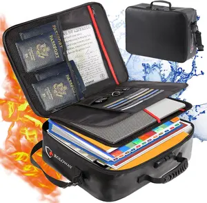 ROLOWAY Fireproof Document Bag with Lock (17 x 11.8 x 5 inch)(Black) electric safe