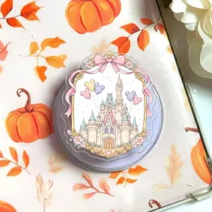 Fairytale Castle Phone Grip/Kindle Grip Pastel Princess Aesthetic MagSafe Holder, Cute Fantasy Floral Phone Stand, Dreamy Coquette Mobile Accessory