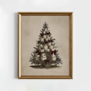 Funny Christmas Bathroom Print, Christmas Paper Tree Wall Art, Holiday Decor,  Humorous Xmas Gift