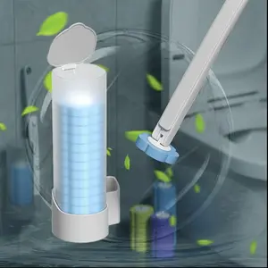 Toilet Brush Set with Holder, 1 Set ToiletBrush & Bowl & Disposable Refill Brush Heads Kit,Cleaning Supplies, Home Essentials BathroomGadgets, Bathroom Accessories, Bathroom BrushCleaner #GLOBAL PICKS