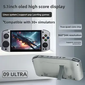 09 Ultra handheld game console 5.1inch Dual-player HD with stand PSP game console