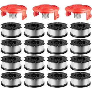 19 count AF-100 Weed Eater Spools Compatible with Black and Decker String Trimmer, 0.065'' AFS Automatic Feed Replacement Spool, 16 count Trimmer Spools(450ft Total), 3 count RC-100-P Trimmer Cap and Spring