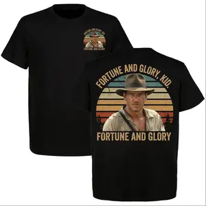 Indiana Jones Fortune and Glory Sunset Retro T-Shirt Vintage Meme Quote Graphic Tee
