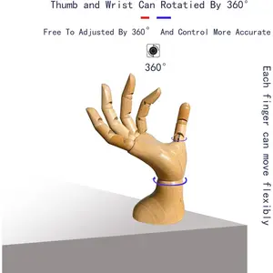 Wooden Right Male Hand Mannequin Model For Nails Practice And Art Drawing