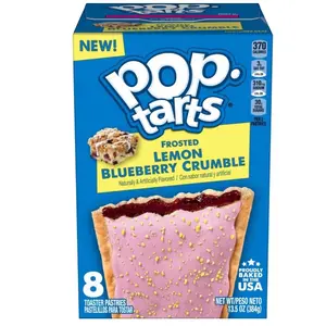 Pop Tarts Frosted Lemon Blueberry Crumble Toaster Pastries - 1 Box of 8 Pastries - Delicious Snack & Dessert Dessert