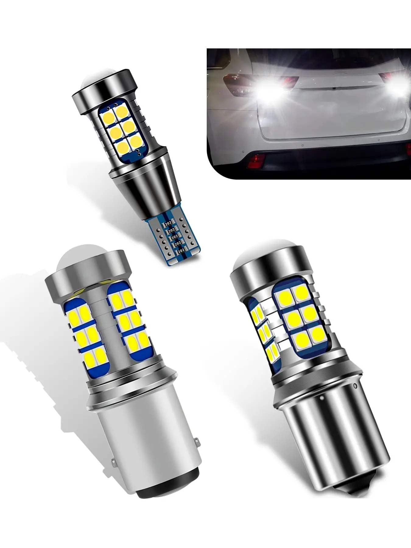 2pcs Car Reverse Lights, T15 3030-27smd LED, 912 W16w High Brightness Vehicle Led Light Bulbs, Replacement Car Light, Decoding Stepless Design, Smart Temp Control, 60k Lifespan, Led Lights For Car