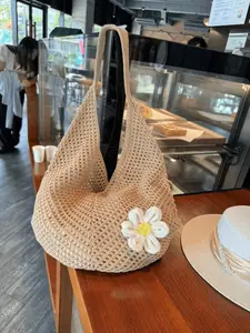 Boho Hollow Out Knit Bag, Large Capacity Beach Handbag, Casual Shopping Tote, Fashion Outdoor Travel Bag, Summer Must-Have