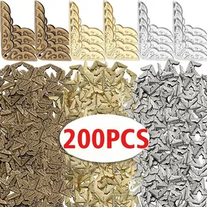 200PCS Metal Book Corner Scrapbook Photo Album Corner Protectors DIY Menu Vintage Corners Card File Folder Craft Supply Decor