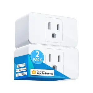 Plug Mini, 15A & Reliable , Support  HomeKit, , Alexa, Echo,  Assistant and Nest Hub, App Control, Timer, No Hub Needed, 2.4G WiFi Only, 2 Pack