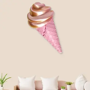 Ice Cream Wall Decor Home Art Pink Cone Design for Wall Art and Home Decorations living room