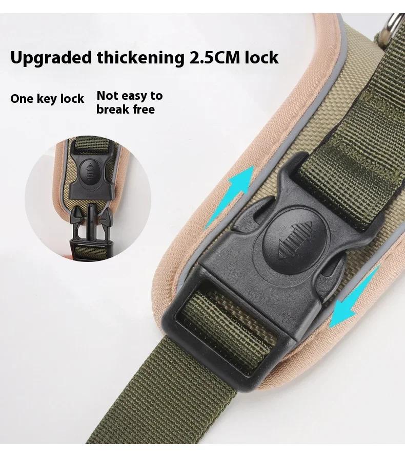 Reflective Adjustable Dog Harness for Medium Large Dog Labrador Army Oxford Cloth Training Vest Walk The Dog Comfortable Durable