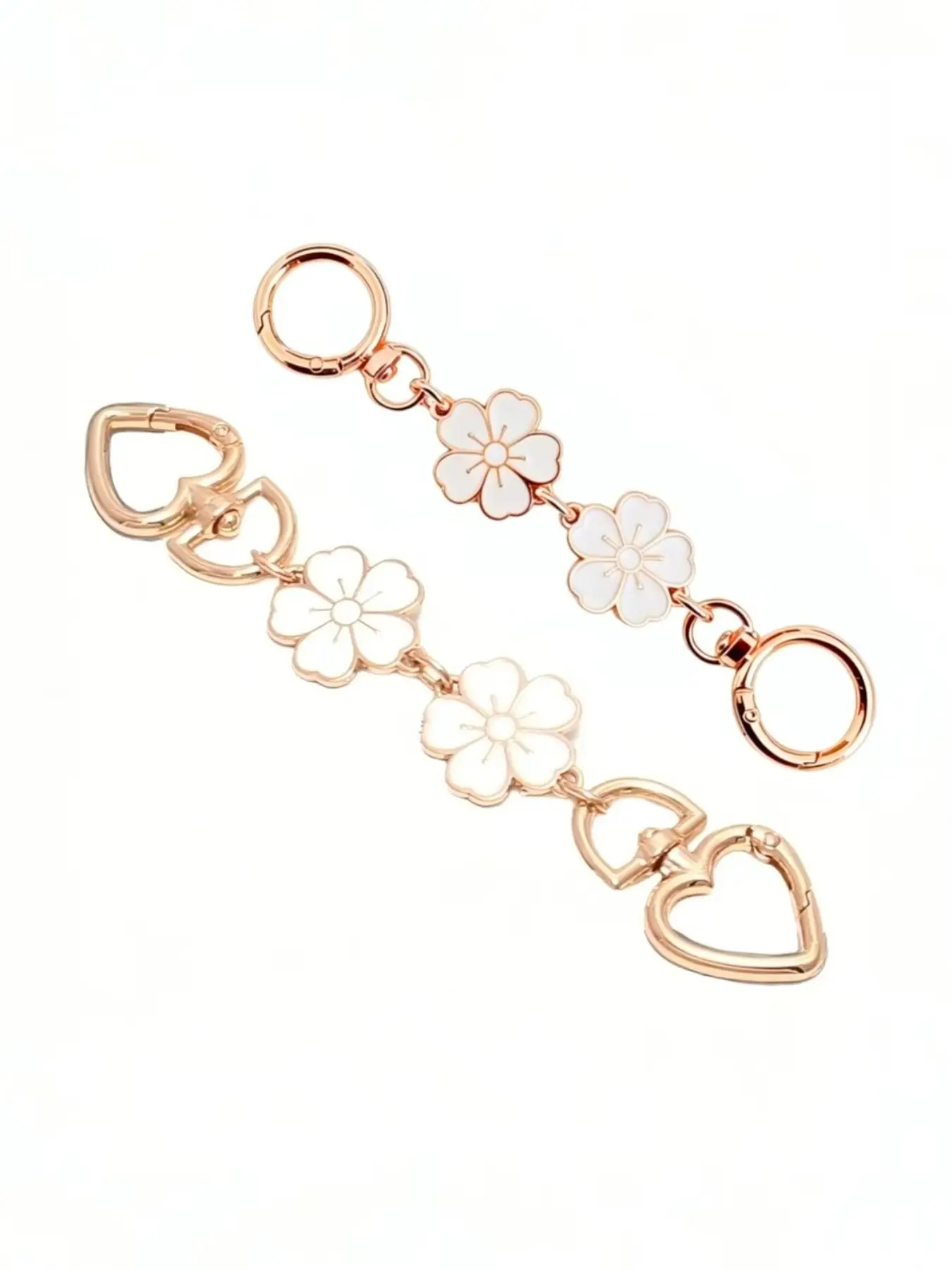 Metal Bag Extender Chain with Sakura Pattern, Shoulder Strap Accessory, Handbag Extension for Women and Girls, Cute Plain Design, Removable Shoulder Straps, Bag Accessories