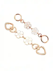 Metal Bag Extender Chain with Sakura Pattern, Shoulder Strap Accessory, Handbag Extension for Women and Girls, Cute Plain Design, Removable Shoulder Straps