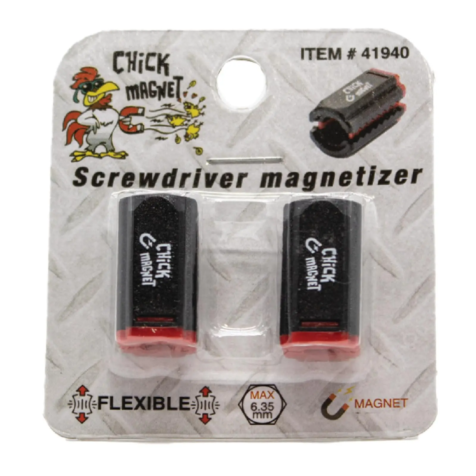 CHICK MAGNET Self-Adjusting Bit Magnetizer Ring, Screwdriver Bit Drive Holder, 5/32 to 1/4 Inch (4 to 6.35mm), Works With Allen/Hex Keys