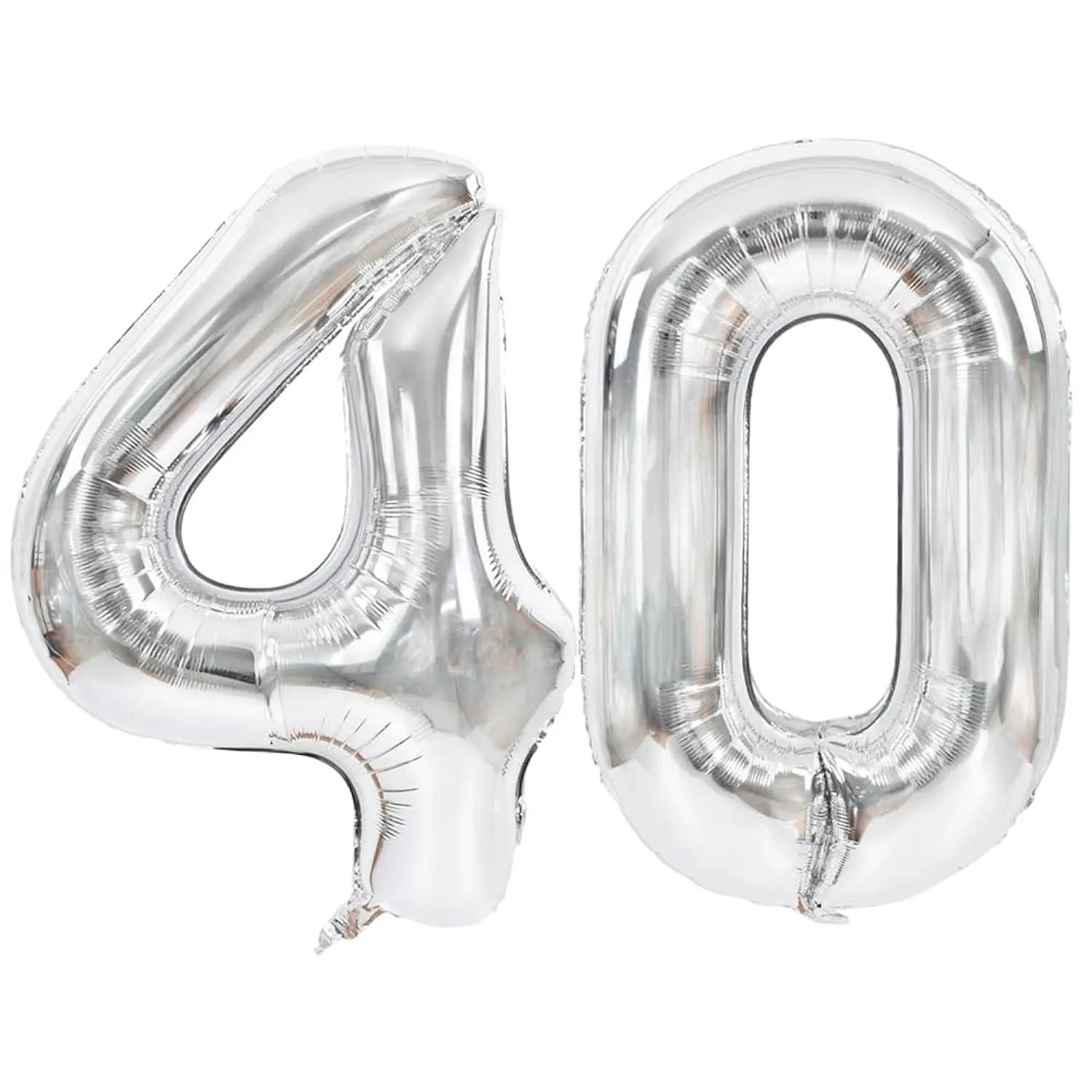 40 Inch Silver Large Numbers Balloons Number 40 Digit 40 Helium Balloons, Foil Mylar Big Number Balloons For Birthday Party Anniversary Supplies Decorations