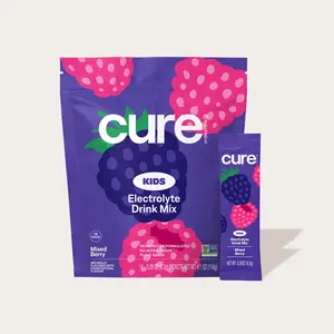 Cure Hydration - Kids Electrolyte Drink Mix | Plant-Based Pediatrician Formulated Rehydration | No Added Sugar, Non-GMO, Gluten-Free, No Artificial Flavors