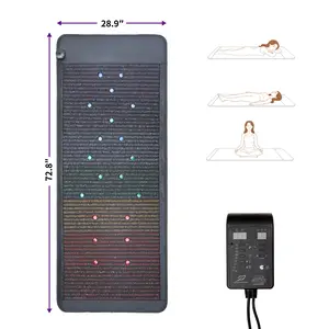 Far Infrared Heating Pad for Full Body 32"x75", Multi Natural Gemstones & 660nm RGB Color Light, Post-Activity Body Relaxation, 1-12H Custom Timer, 6 copper Coils Comfort Pad Model 2599
