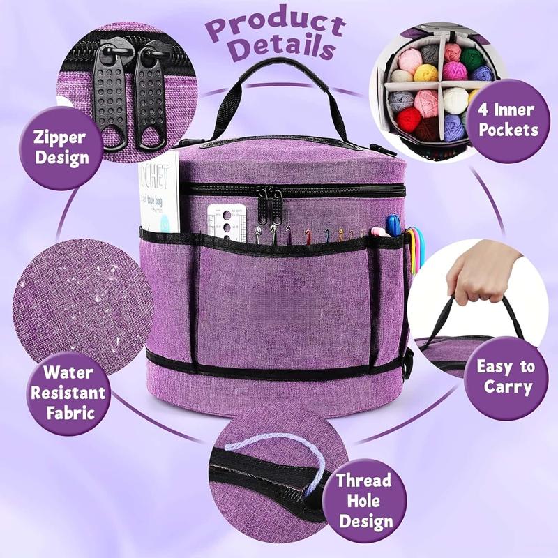 Complete Crochet Kit for Beginners, All-In-One Starter Set with 20 Yarn Colors, Crochet Hooks, Instruction Book & Organizer Bag