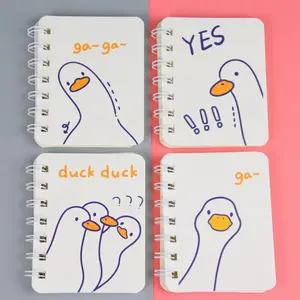 4 Pcs Cute Duck Design Mini Notebooks - Durable Sturdy Paper, easy to carry, perfect for taking notes anytime, anywhere, measures 3.22 inches x 4.13 inches, with fun illustrations, perfect for recording ideas