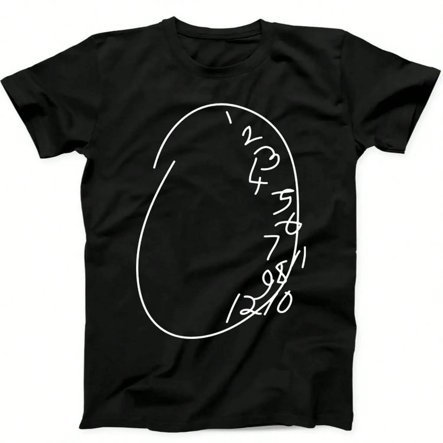 Women's Fitted Breathable Cotton Casual Short-Sleeve Hannibal Lecter Will Graham Distorted Clock Face Graphic Black T-Shirt