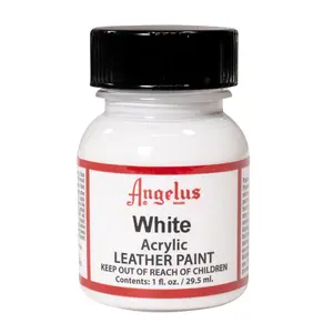 Angelus Acrylic Leather Paint, 4 Fl Oz, White - Water-Based Premium Professional Flexible, Crack, Scratch, Peel Resistant Leather Paint for Shoes, Sneakers, and Other Leather Projects