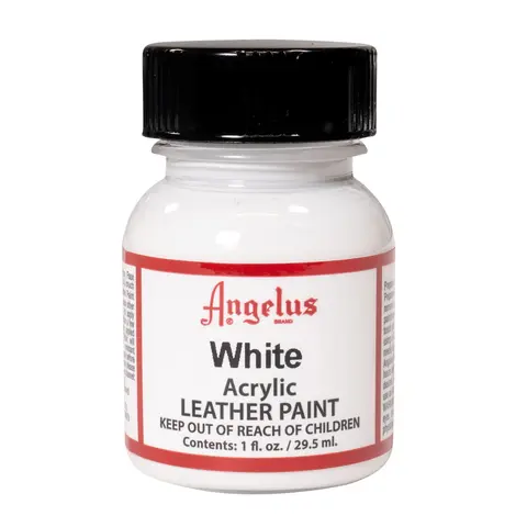 Angelus White Water-Based Premium Professional Acrylic Leather Paint - Durable, Flexible, Crack-Resistant for Footwear Customizing, Easy Clean-Up DIY Projects