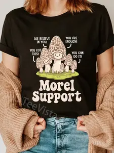 100% Cotton Funny Mushroom Foraging Mycology Fungi Shroom Morel Hunting T-Shirt