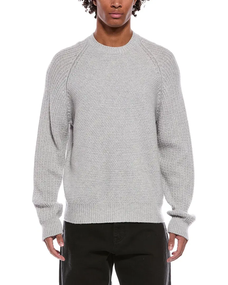 Palm Angels Curved Wool & Cashmere-Blend Crewneck Sweater