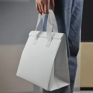 Insulated Take Away Bags, Bulk Thermal Insulation Food Bag, Disposable Cooler Bag, Lunch Grocery Take Out Bags for Coffee,Milk Tea,Take-away Dinner, Hot/Cold Drink, Fresh Seafood, Restaurant/Grocery or Picnic/BBQ (Classic White/12Pc)9.5 x 6 x 10 Inches