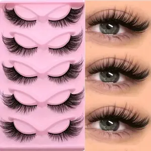 10 Pairs Of False Eyelashes Set Dense D Curl Self Adhesive Reusable Exquisite Makeup Creates Charming Eyes Lightweight Comfortable Easy To Wear Cosmetic
