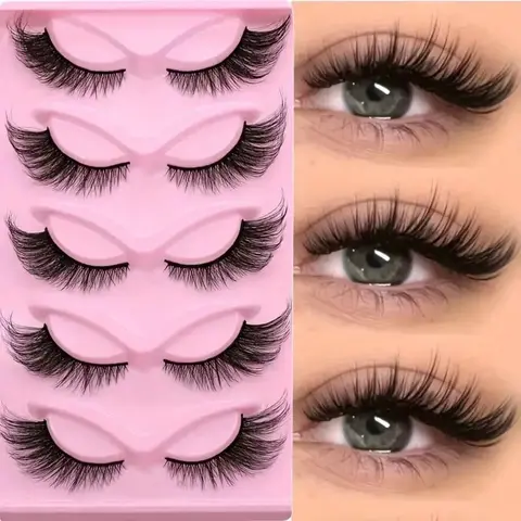 10 Pairs Of False Eyelashes Set Dense D Curl Self Adhesive Reusable Exquisite Makeup Creates Charming Eyes Lightweight Comfortable Easy To Wear Cosmetic fake mink summeressentials