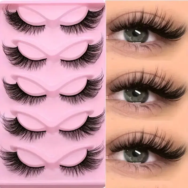 10 Pairs Of False Eyelashes Set Dense D Curl Self Adhesive Reusable Exquisite Makeup Creates Charming Eyes Lightweight Comfortable Easy To Wear Cosmetic