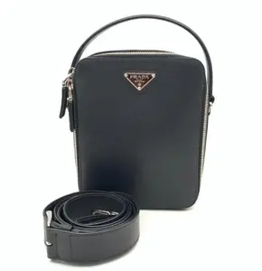 Pre-owned PRADA Leather Shoulder Bags black shoulder bag