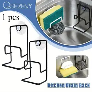 Kitchen Sponges Holder Suction Cup Sink Soap Sponge Holder Drain Rack Wall Sucker Sponge Storage Drying Holder Sink Accessories