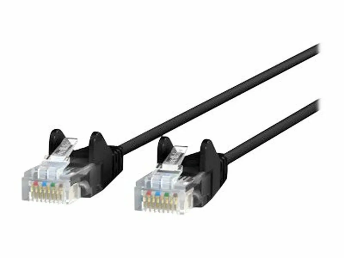 Belkin CE001B50-BLK-S 50 ft. Slim Snagless CAT6 28AWG Ethernet Cable, Black - M-M RJ-45 Port, Ideal for Data Centers