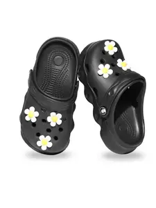 Girl's Flower Decorated Slippers, Floral Slippers, Casual Comfortable Breathable Lightweight Non-slip Slippers for Summer, Kids Shoes for Beach Vacation