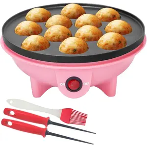 Electric 8 Inches Nonstick Takoyaki Maker With Free Takoyaki Tools For Octopus Ball Cake Pop Ebelskiver