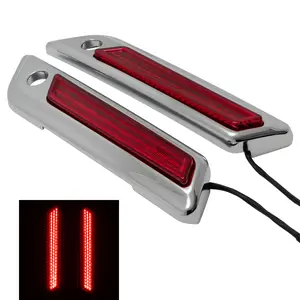 Chrome Saddlebag LED Latch Coverz™ for Harley® Touring '14-'25 - Red Lens