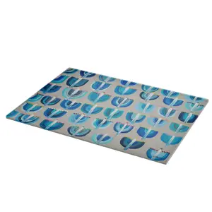 Blue Menorahs Glass Drip Tray