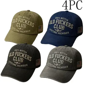 100% Bitter Old F*ckers Club Lifetime Member Wash Hat, Funny Pigment Low Profile Cap for Men, Perfect Sarcastic Gift for Dad Grandpa Husband or Friends, Vintage Comfort Baseball Hat for Everyday Wear, Great Birthday Father’s Day or Christmas Present