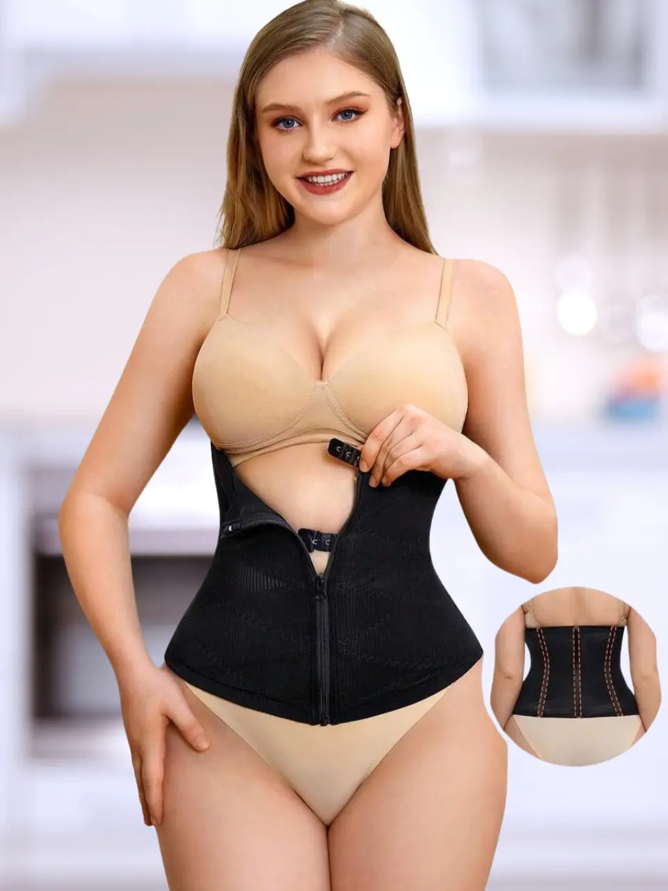 Waist Trainer For Women – Breathable Cross Mesh Corset Cincher, Tummy Control Shapewear, Sport Girdle Body Shaper Clothes Fabric
