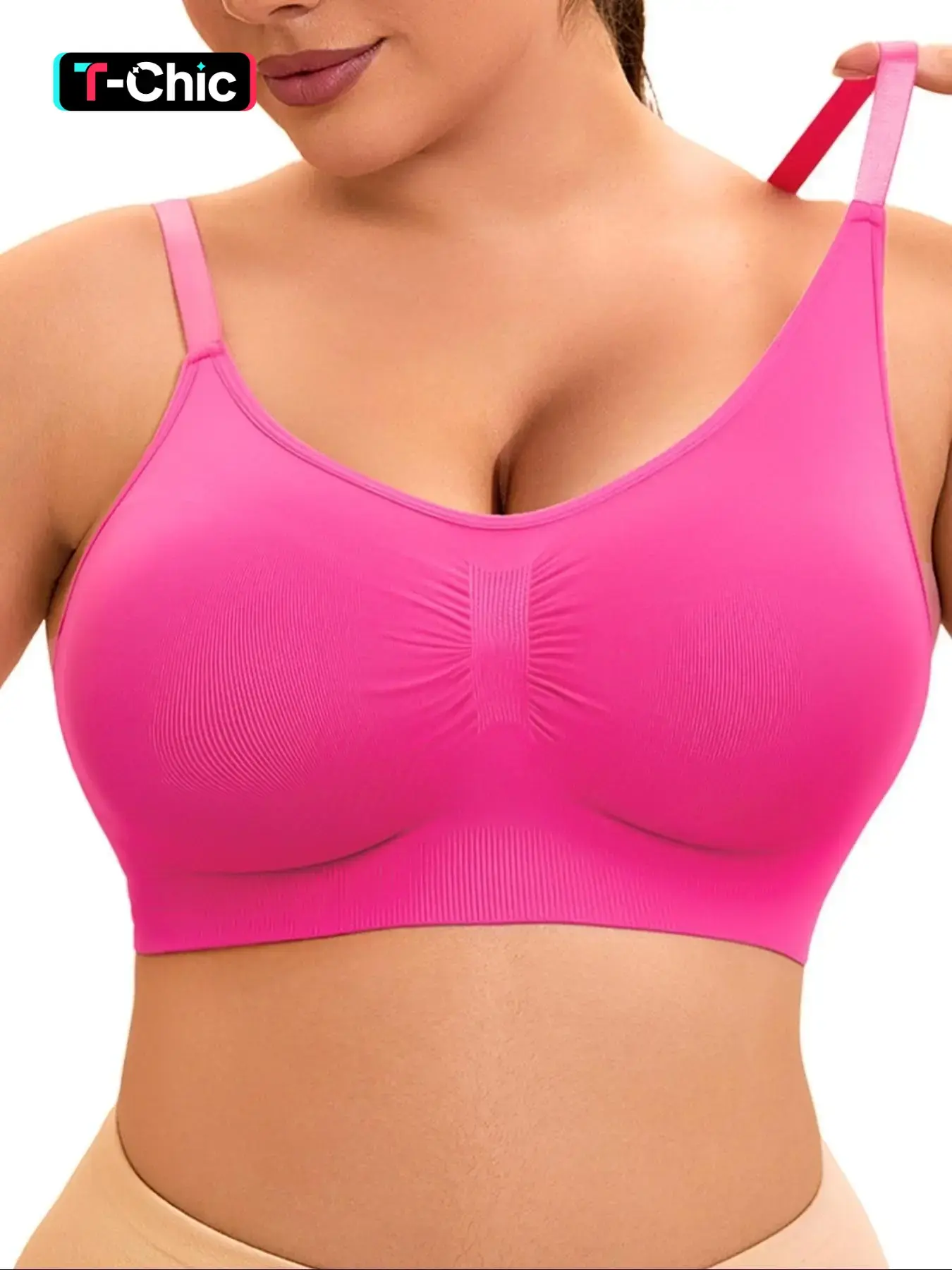 Women's Seamless Wireless Stretch Sports Bra with Removable Padding, Fitted Solid Color, Ideal for Sports and Daily Wear, Comfortable and Stylish, Yoga Bra, Workout Bra, Exercise Bra, Training Bra