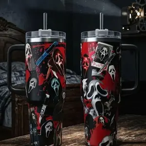 Scream Ghostface Horror Tumbler 40oz 20oz Bloody Scary Movie Cup 40 oz Tumbler With Handle, Tumbler 20oz No Handle, Gifts For Horror Fans