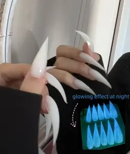 【Mother's Day Gift】 Handmade short curved stiletto eagle claw faux crystal nails, thick gothic press on nails with dragon claw pattern. Glossy Natural Finish | Easy Apply, Comfortable & Durable | Daily, Business & Elegant Nail Art