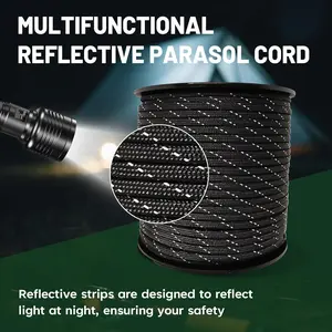 200FT 4MM 7-Strand Outdoor Camping Rope - Nylon Core Rope - Tactical Rope with Reflective Strips - Bright Colors - Suitable for Anchoring, Outdoor Use, Camping, Clothesline, Pet Rope, DIY Handmade Rope - Smooth and Durable Rope